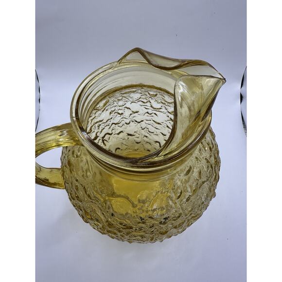Vintage Anchor Hocking Fairfield Starburst Amber Glass Pitcher - Picture 6 of 9